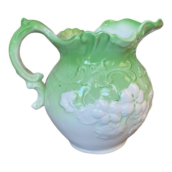 Antique Wheeling Pottery Company pitcher 7.5” tall x 8” wide - Picture 11 of 12